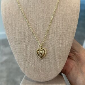 Heart of Gold 24K Gold Micro Pave CZ Heart Pendant Radiant